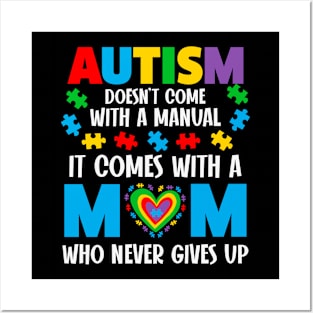 Autism Mom Puzzle Piece Autism Awareness Gift for Birthday, Mother's Day, Thanksgiving, Christmas Posters and Art